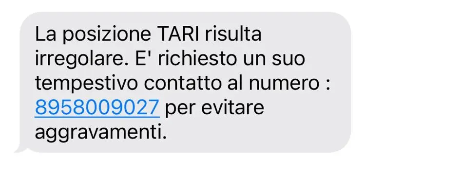 Attenzione! Truffa via sms sulla TARI