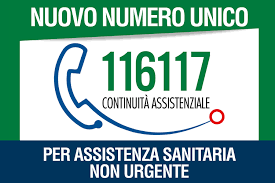 Attivazione Numero Unico Europeo 116117 per le cure mediche non urgenti.