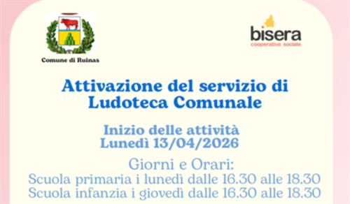 Servizio di Ludoteca Comunale di Ruinas